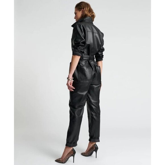 One Teaspoon Modern Reality Leather Claudia Jumpsuit in Black XSmall New Womens - Picture 12 of 15